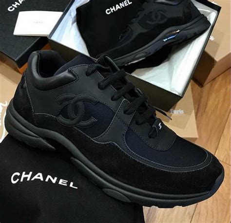 Authenticity Guarantee. . Black chanel trainers